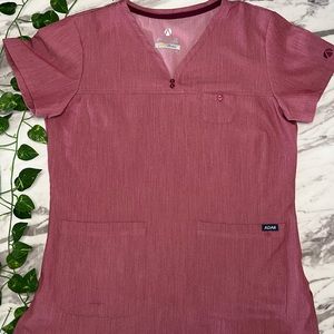 Adar Pro Heather Scrub Top - Mauve